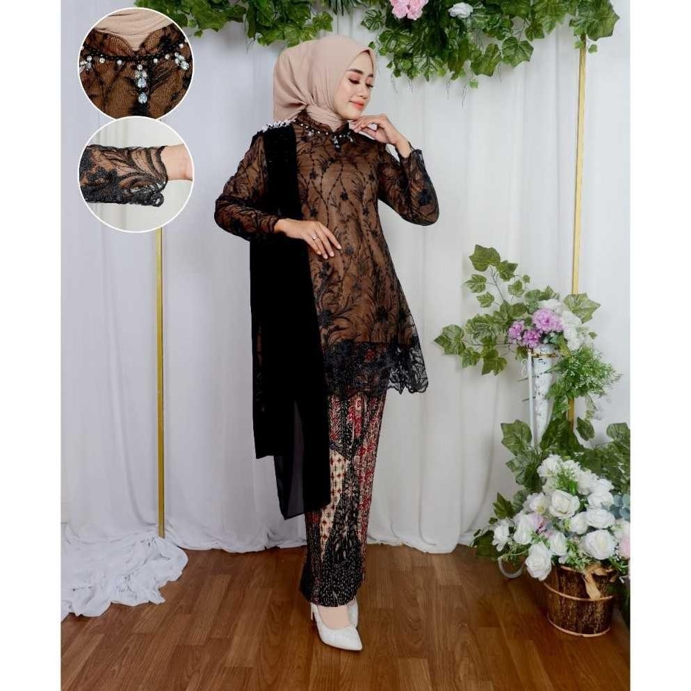 Setelan Kebaya Tunik Putri / Kebaya Tunik Selendang