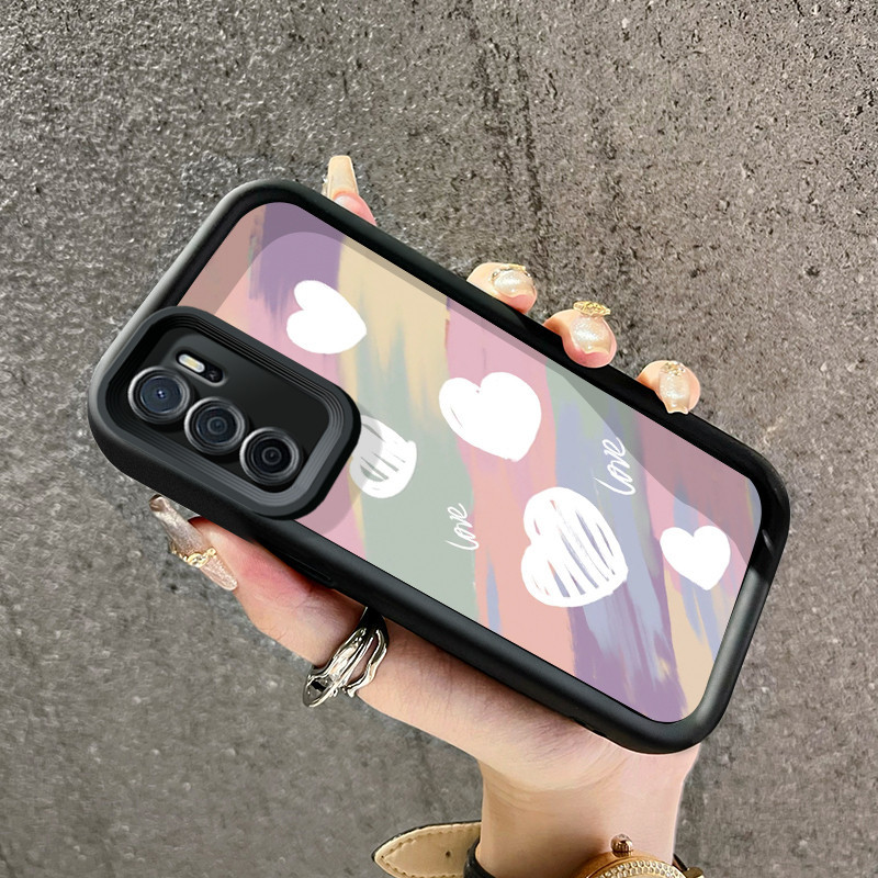 Casing Hp OPPO A16 OPPO A16s OPPO A54s Case Warna hati merah muda dan ungu lucu Casing HP lembut gan