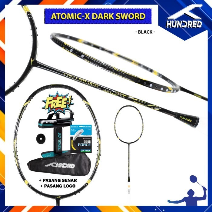 Raket Badminton Hundred Atomic - X / Atomic-X Dark Sword - Black