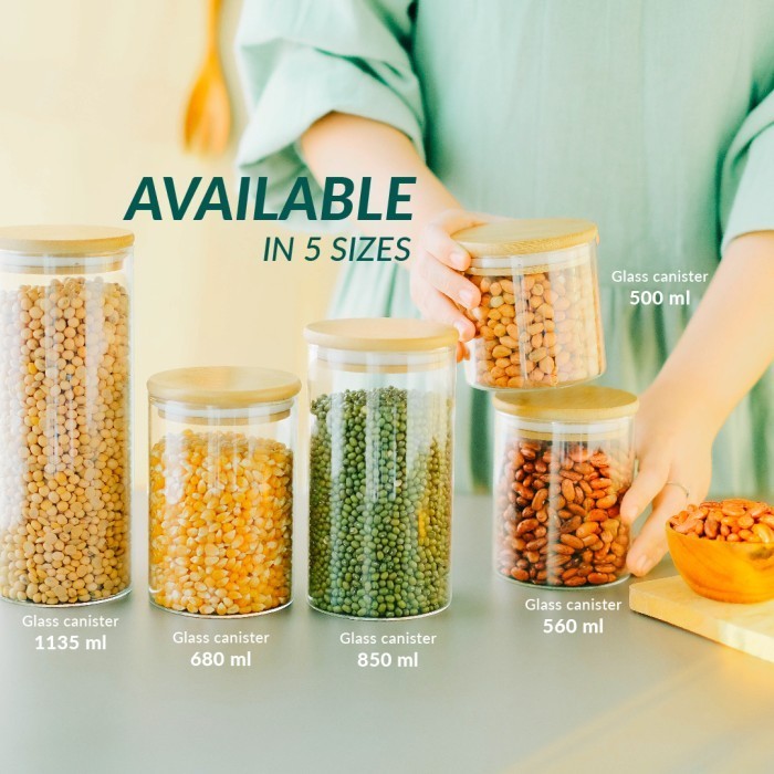 Toples Kaca Bulat Storage Jar Borosilicate Kedap Udara ( dia 8.5 cm )