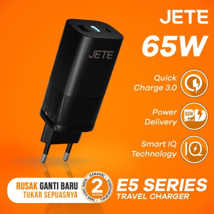 Charger Hp Jete E5 Fast Charger 65 Watt Quick Charge 3.0 Garansi 2Th