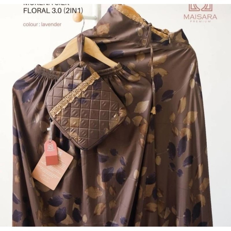 Mukena Maisara Premium Silk 2in1 Floral 3.0 Warna Lavender