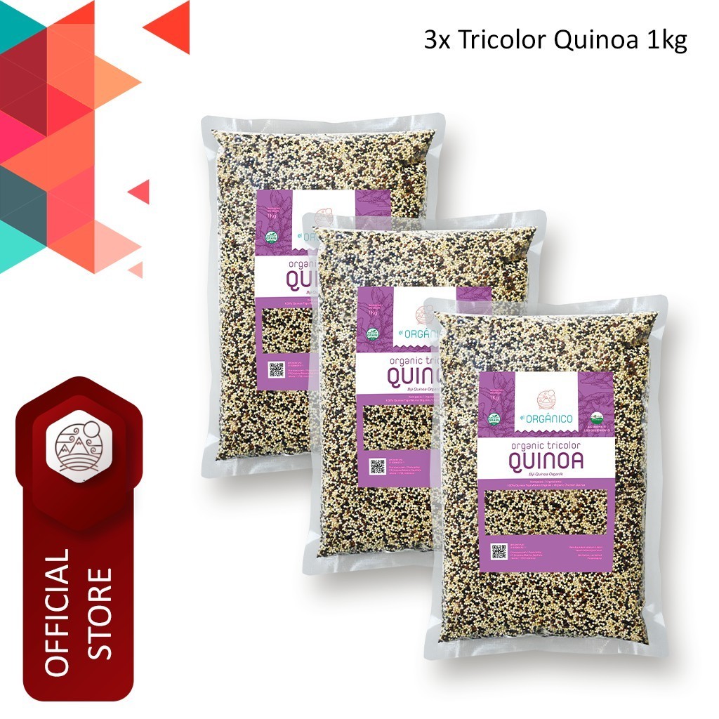 

Tricolor Quinoa Organic El Organico 1kg (Triple Pack)