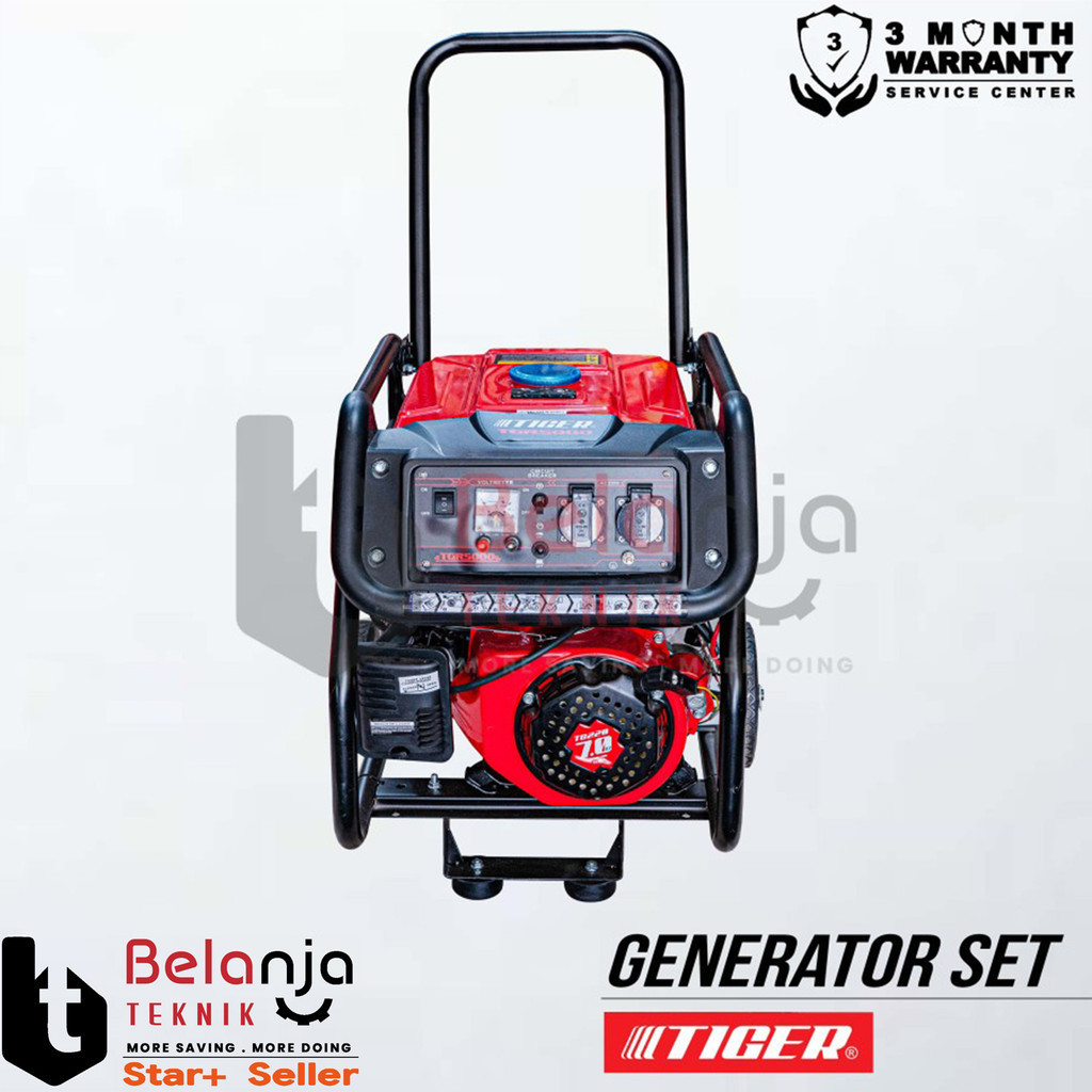 Mesin Generator Tiger TGR5000 Genset Bensin 2500 Watt TGR 5000 Genset Recoil Starter