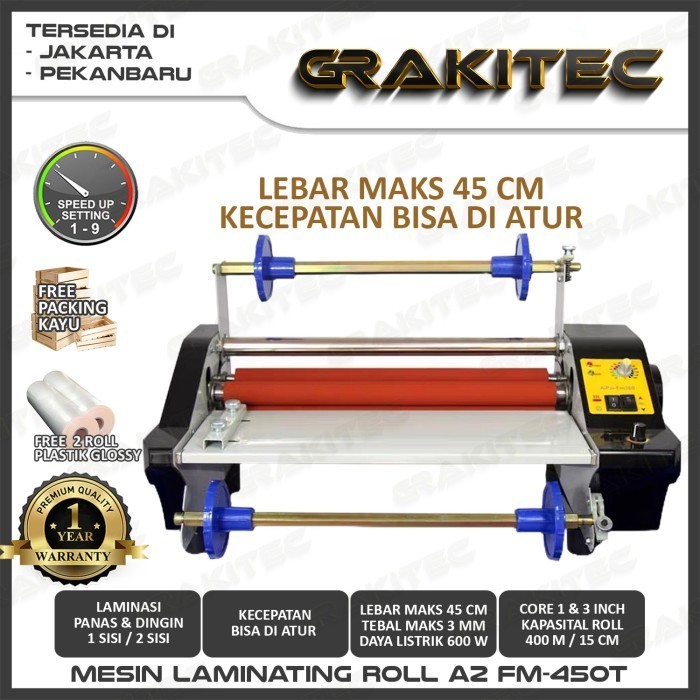 Mesin Laminasi Roll / Mesin Laminating Roll A3 A2 GRAKITEC