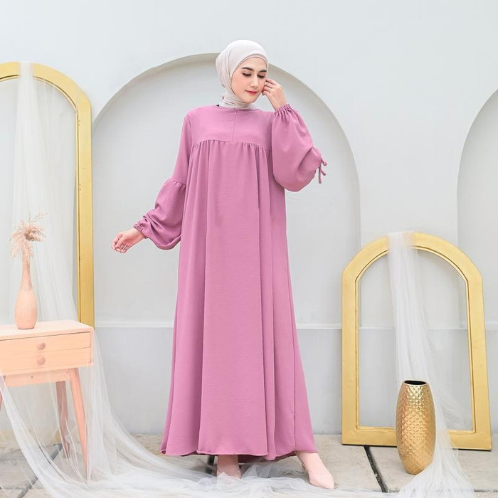 Gamis Dewasa DRESS GAMIS MUSLIM WANITA REMAJA DEWASA BAJU LEBARAN 2023 SYARI CASUAL - pink