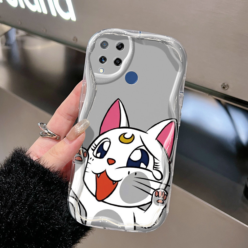 Casing Hp Realme C15 Case Casing lembut HP Anti Drop silikon gambar kartun kucing casing ponsel Sail