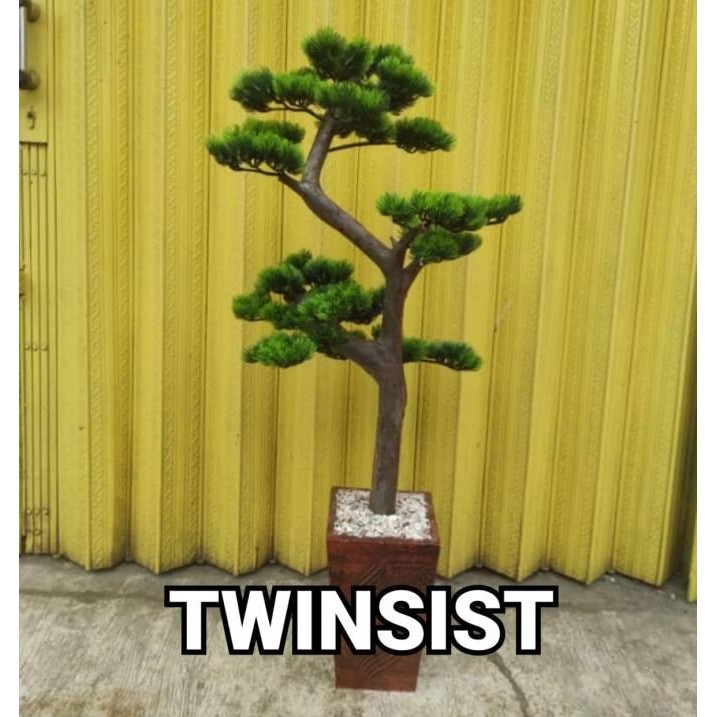 Pohon Bonsai Cemara Plastik Artificial Palsu 110 Cm / Bunga Hias Sudut