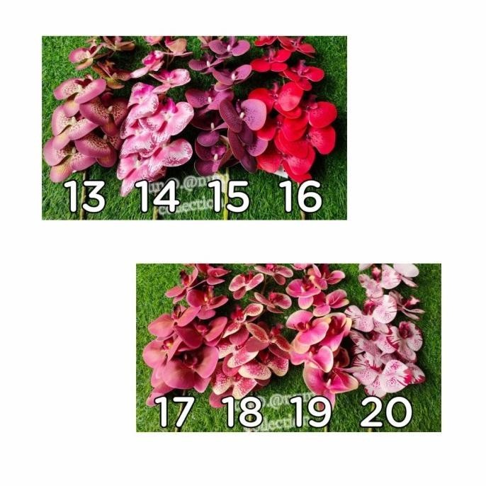 Anggrek Latex Jumbo Premium Vas Mangkok Viber Mewah 4 Tangkai Bunga