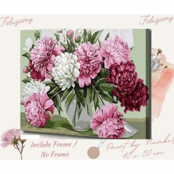 Paint By Number Lukisan Bunga Krisan Dalam Vas Bunga