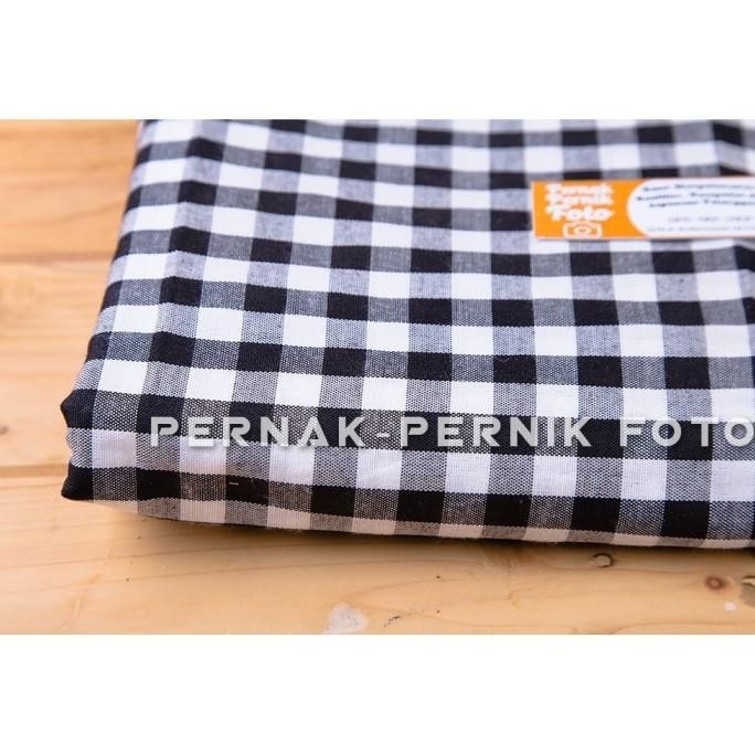 Kain Vintage Kotak Hitam Putih Lucu (Piknik | Taplak)