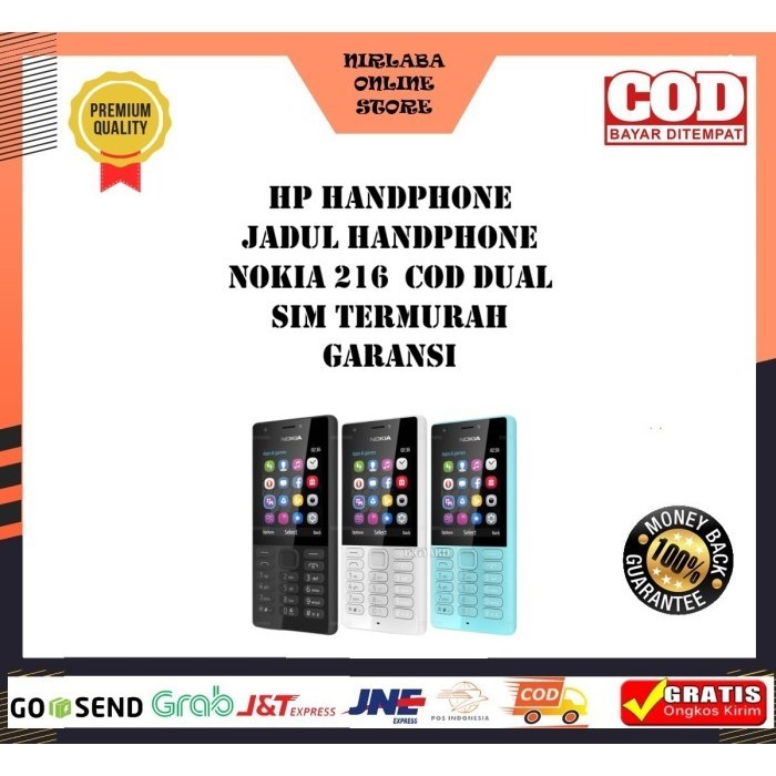 PAKET PARTAIAN_Hp Handphone Jadul Handphone Nokia 216 Dual Sim Garansi Toko Bisa Cod