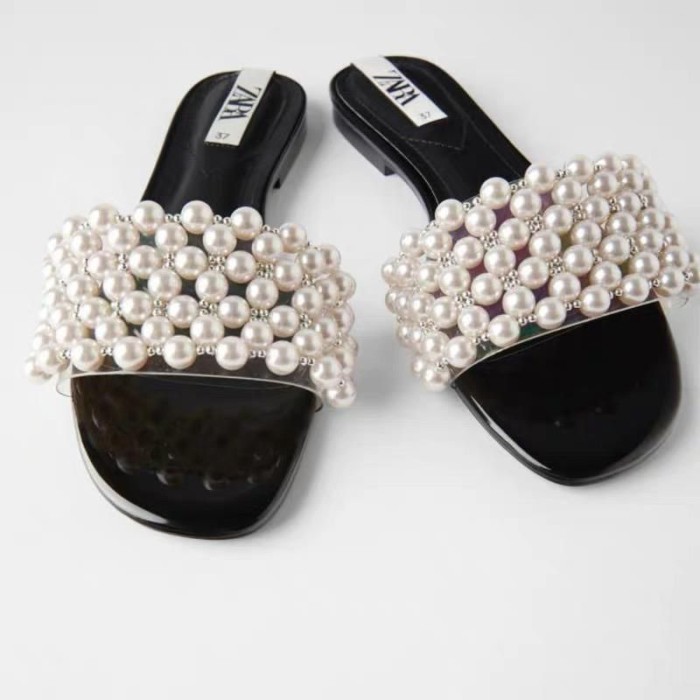 Sandal Zr189 Zara Pearly Black Flat