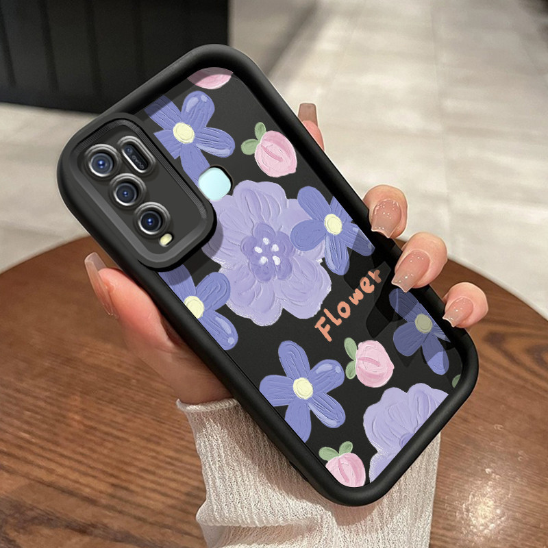 Casing Hp VIVO Y50 VIVO Y30 VIVO Y30i Case Casing lunak anti drop silikon HP ponsel bunga Kesing