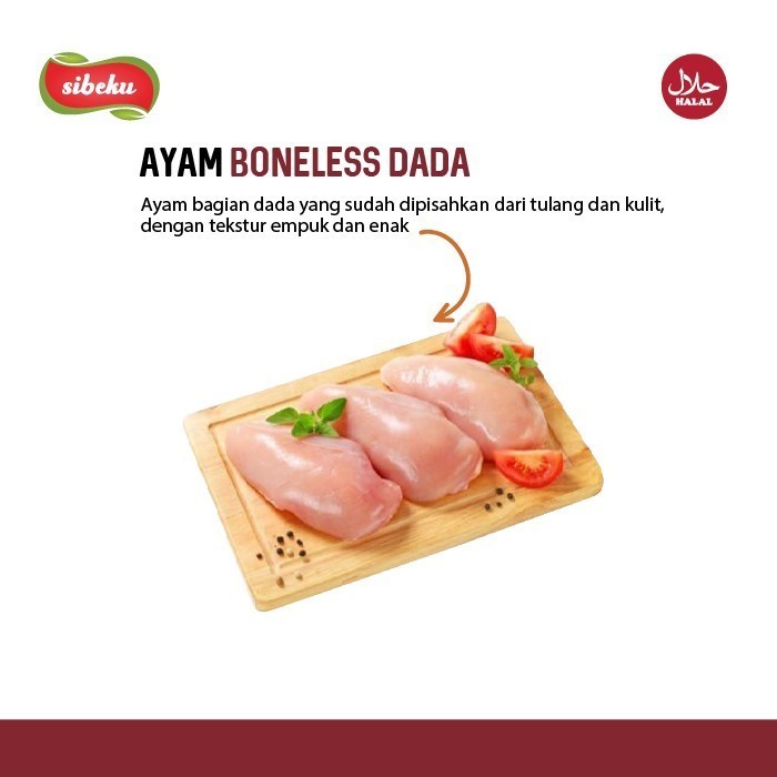 

Uinn - Ayam Dada Tanpa Tulang Halal 1 Kg Frozen Food - Sibeku