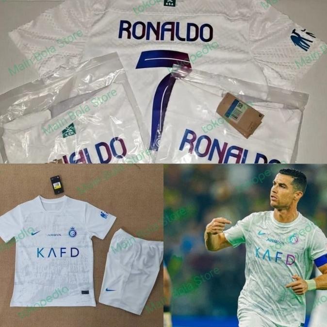 Jersey Baju Bola Al Nassr 3Rd Kids Anak 2023/2024 + Ronaldo Grade Ori Veylineolive