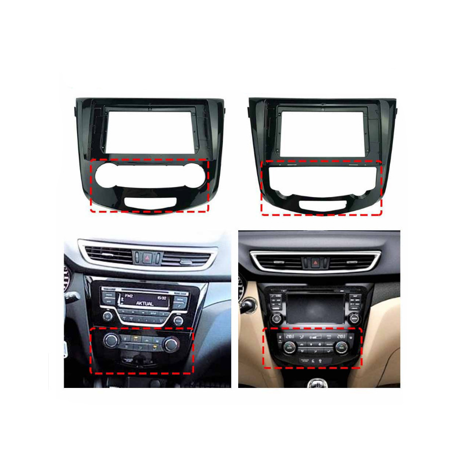 Frame Head Unit Android 10 inch Nissan X-Trail Qashqai 2014