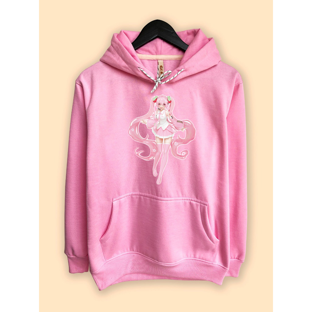 Jaket Hoodie Hatsune Miku pink Sakura Miku