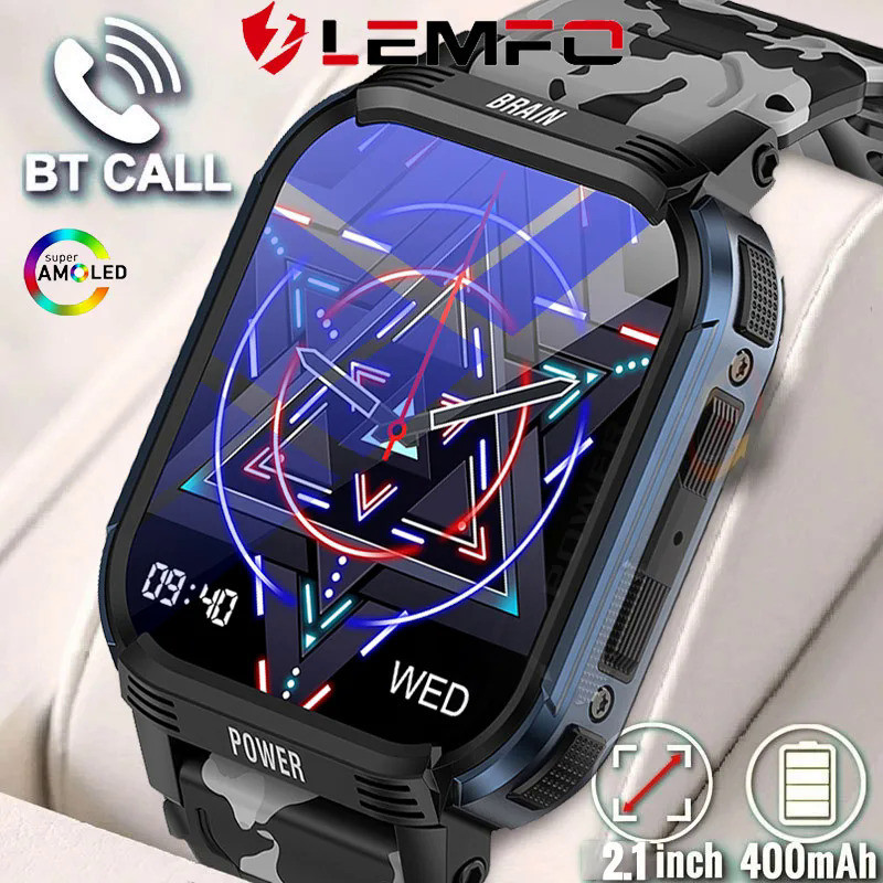 LEMFO Smart Watch Men BT Call Amoled Smartwatch GPS IP68 Waterproof Sport Smart Watch Health Monitor