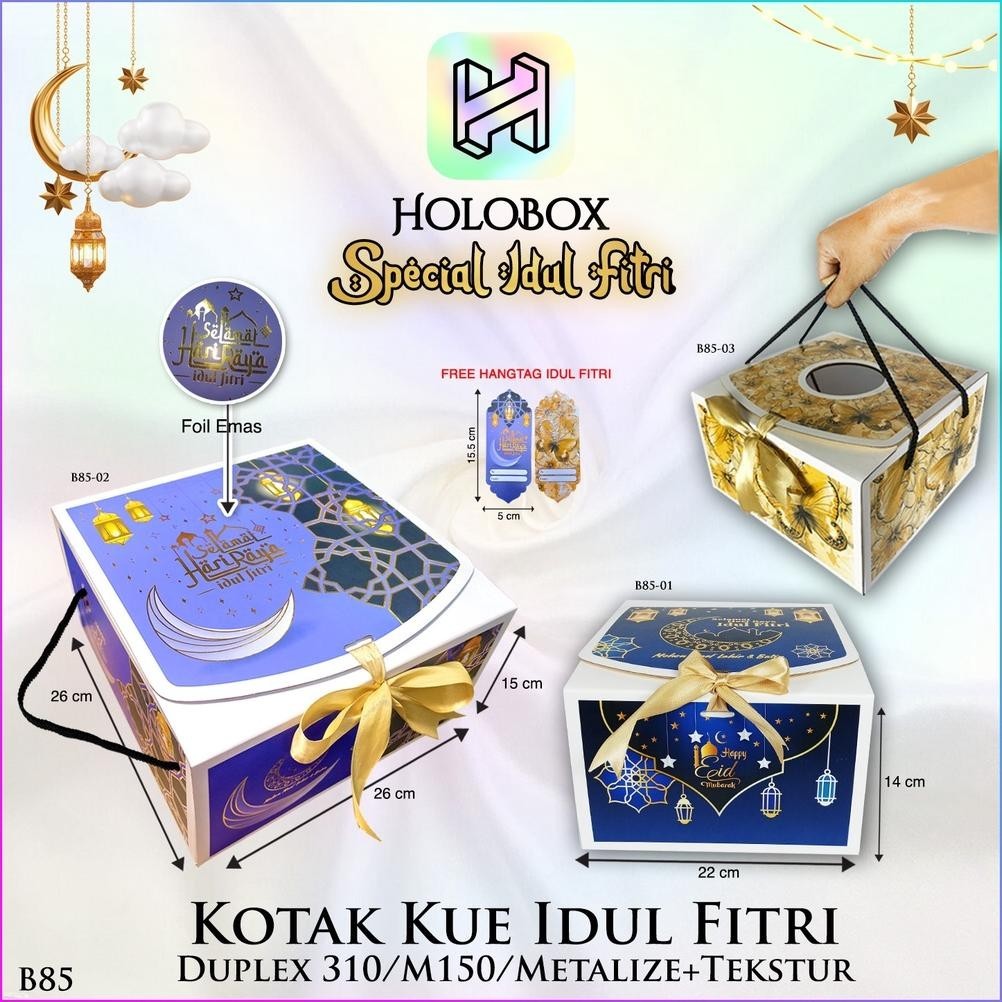

Bonus Cashback" Box Hamper Kotak Lebaran Idul Fitri Dus Packaging Hologram - B85 ||