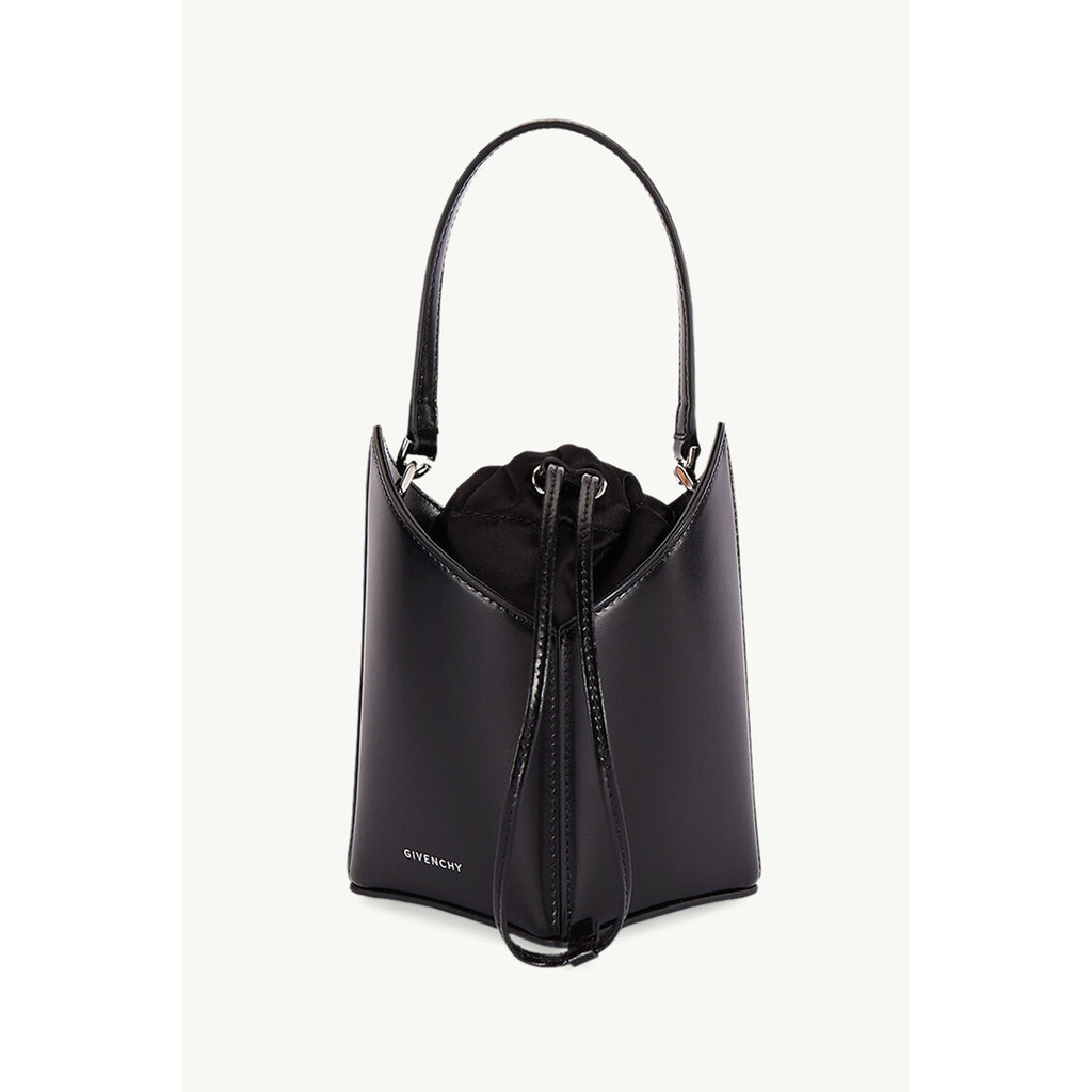 GIVENCHY Mini Cut Out Bucket Bag in Black Smooth Box Calfskin Leather