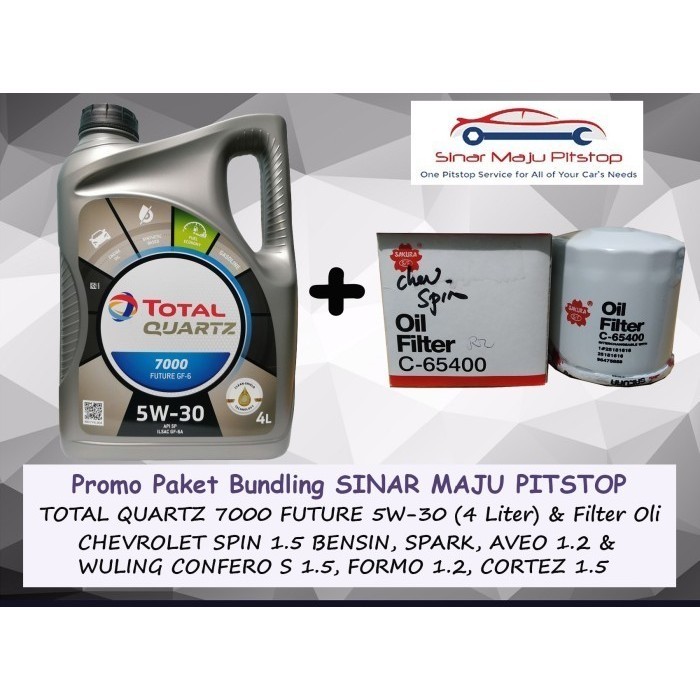 PAKET OLI TOTAL QUARTZ 5W-30 & FILTER MOBIL WULING CONFERO S & FORMO