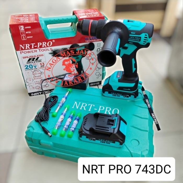 CORDLESS DRILL NRT PRO 743DC BRUSHLESS / BOR BATERAI NRT PRO DC 743