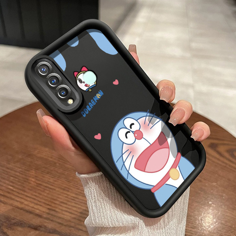Casing Hp VIVO Y19 VIVO Y5s Case Anti drop Casing ponsel Doraemon tertawa HP pelindung silikon Softc