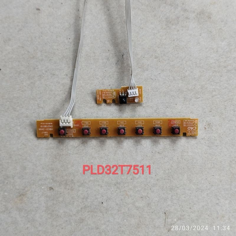 Sensor IR Remot + Papan tombol panel Tv LCD LED POLYTRON PLD32T7511 / PLD32T7511B Ori Original 32 in