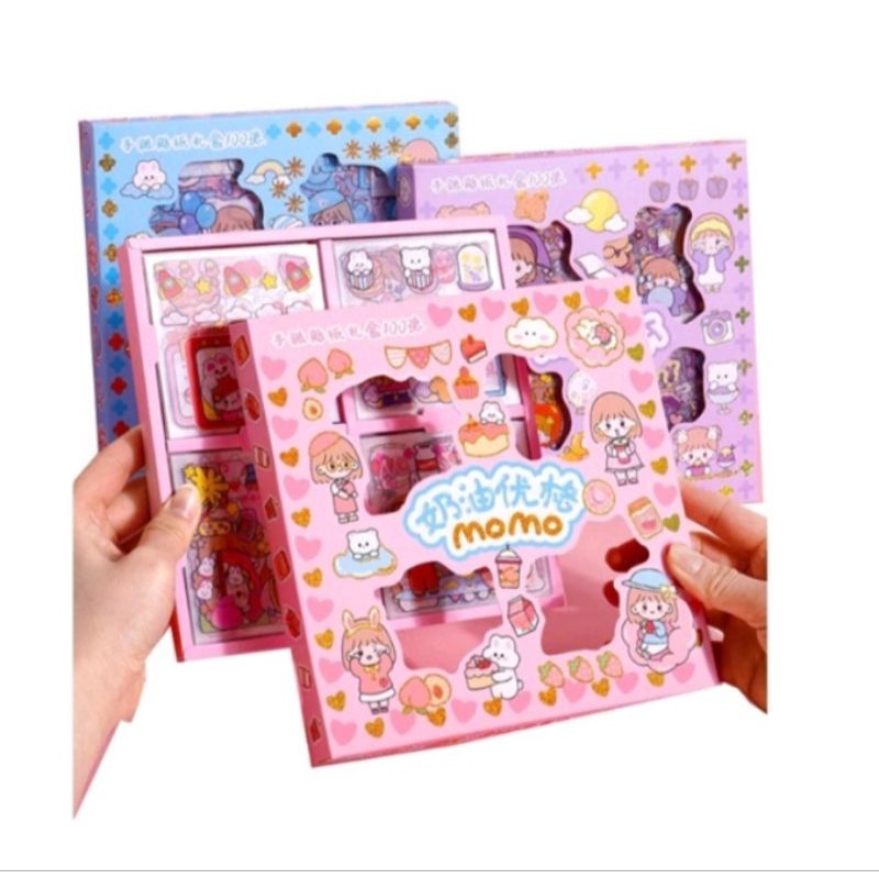 

Stiker Momo stiker Motif Tempel Kartun Karakter Anti Air box isi 100 Lembar lucu Korea Viral