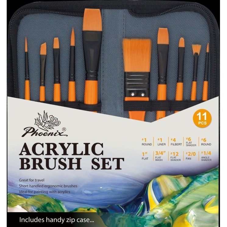 

Phoenix Acrylic Brush/Kuas Set Cwbpas01