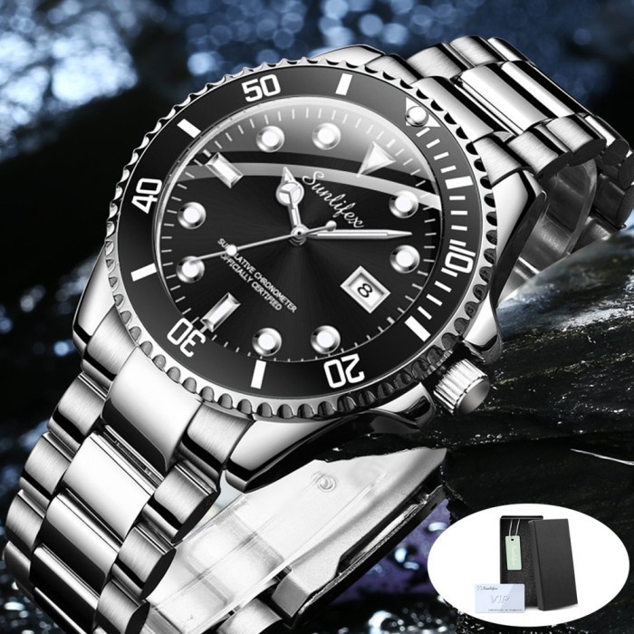 Sunlifex Jam Tangan Pria Ber Bisnis Kuarsa Jam Tangan Laki