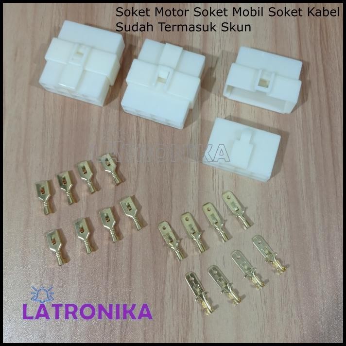 GRATIS ONGKIR SOKET MOTOR MOBIL 8 PIN BESAR + SKUN SOCKET 8PIN KONEKTOR KABEL 8P