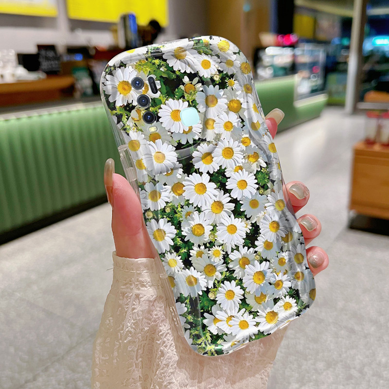 Casing Hp VIVO Y50 VIVO Y30 VIVO Y30i Case HP ponsel penuh motif bunga Softcase silikon pinggiran be