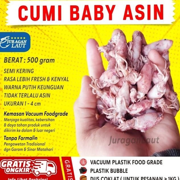

cumi baby cumi asin baby 70% kering premium 500gr utk sambal baby cumi GM