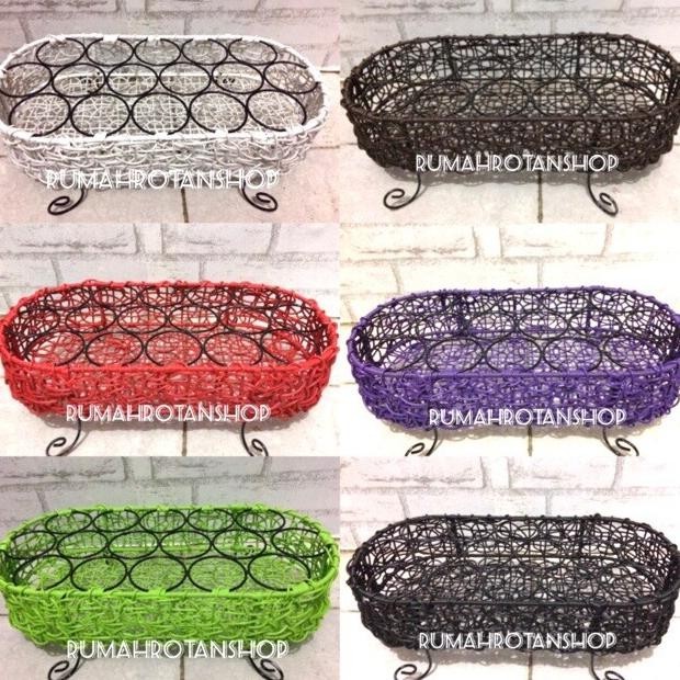 Keranjang air mineral tempat Aqua gelas Rotan sintetis isi 16 AS76
