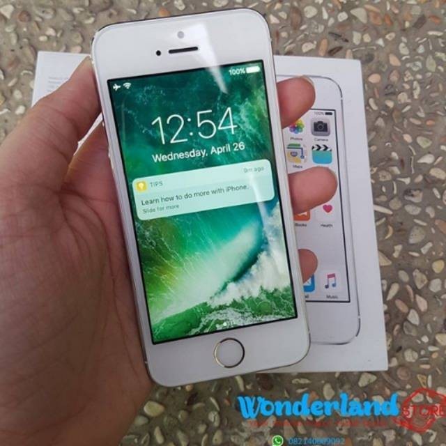 Second iPhone 5S 16GB SILVER EX IBOX, Mulus LIKE NEW, Fullset Original - Wonderland Store Bandung