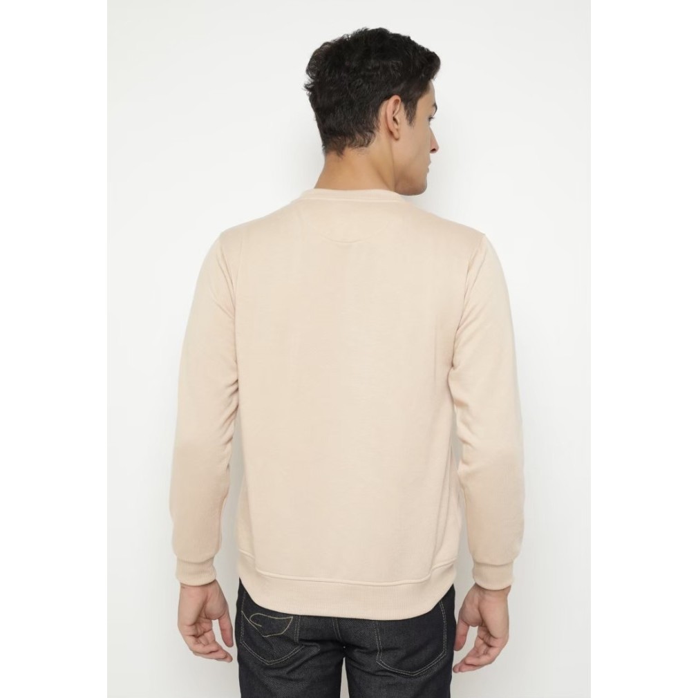 Hoodieku Sweater Polos Basic Cream - Pria