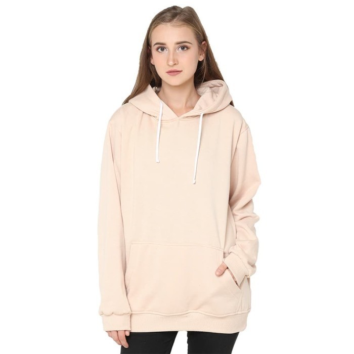Hoodieku Jumper Basic Cream Wanita