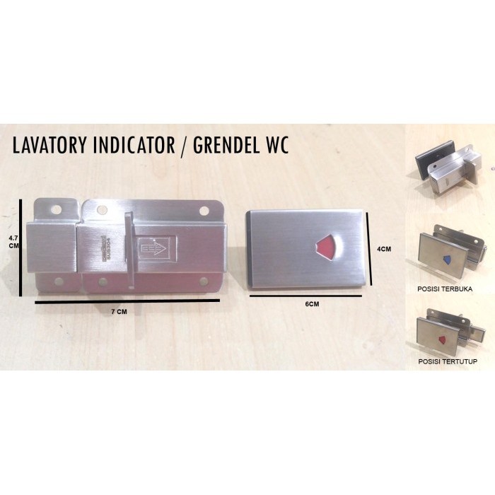 Lavatory Indicator Dekson / Grendel Indikator Pintu Kamar Mandi