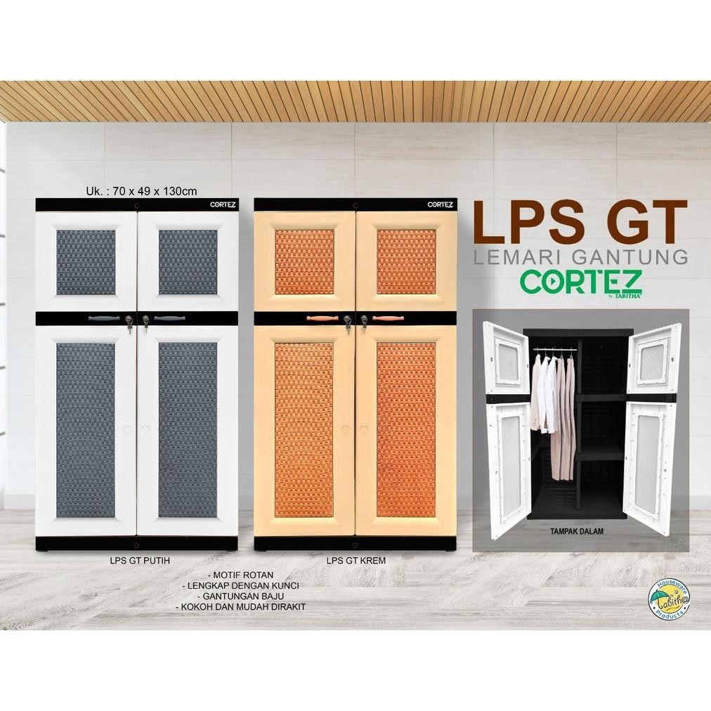 LEMARI PAKAIAN PLASTIK TABITHA CORTEZ GANTUNG KUNCI LPS GT TABITHA ORIGINAL LEMARI PLASTIK CORTEZ