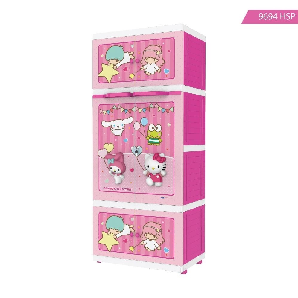 NAIBA Lemari Plastik JUMBO BESAR RAK FULL HSP DRB Sanrio Doraemon Karakter MSC 3D Embossed Premium 9