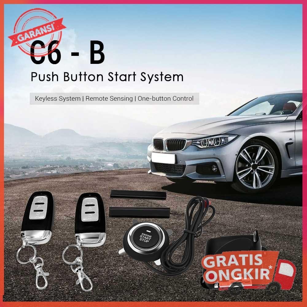 Push Start Ignition Car Keyless Entry with Remote Control - C6-B