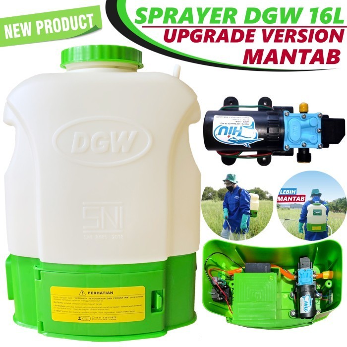 Sprayer Gendong Elektrik Dgw 16 Liter Pompa Hiu - Upgrade Version
