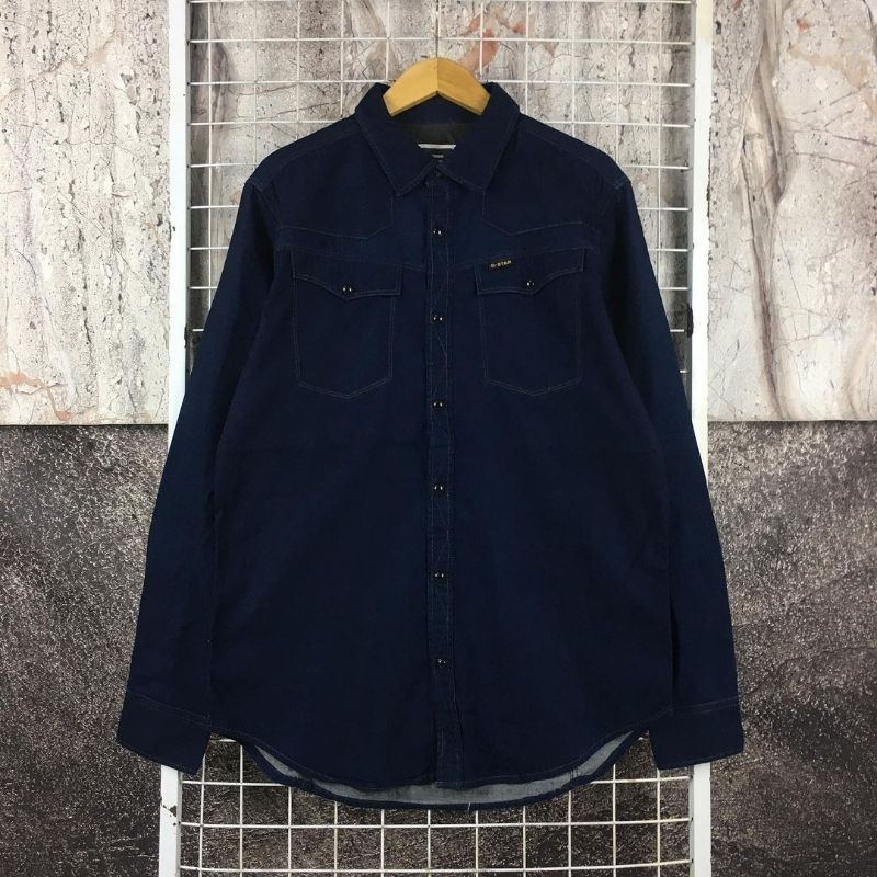 Kemeja Lengan Panjang Denim Original G-StarRaw . SDA 04027 Second Bekas Preloved