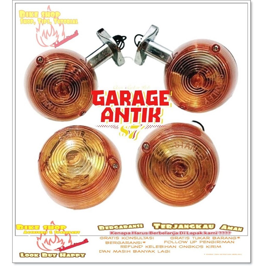 lampu sein sen depan belakang set honda c50 c70 c90 motor clasik vintage