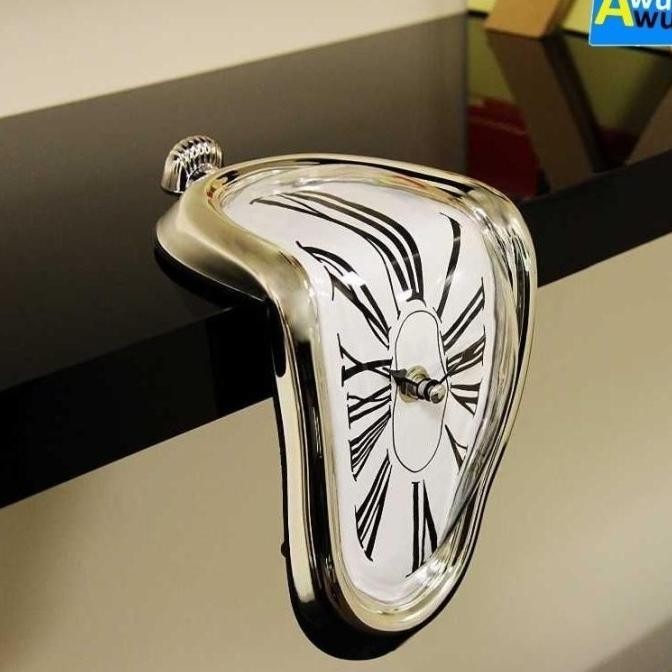 Jam Dinding Jam Meja Vintage Klasik Model Leleh Hiasan Ruangan Dealovajeza