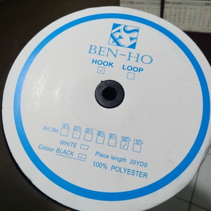 

velcro perekat warna hitam 10cm pilih kasar/ halus 1 roll