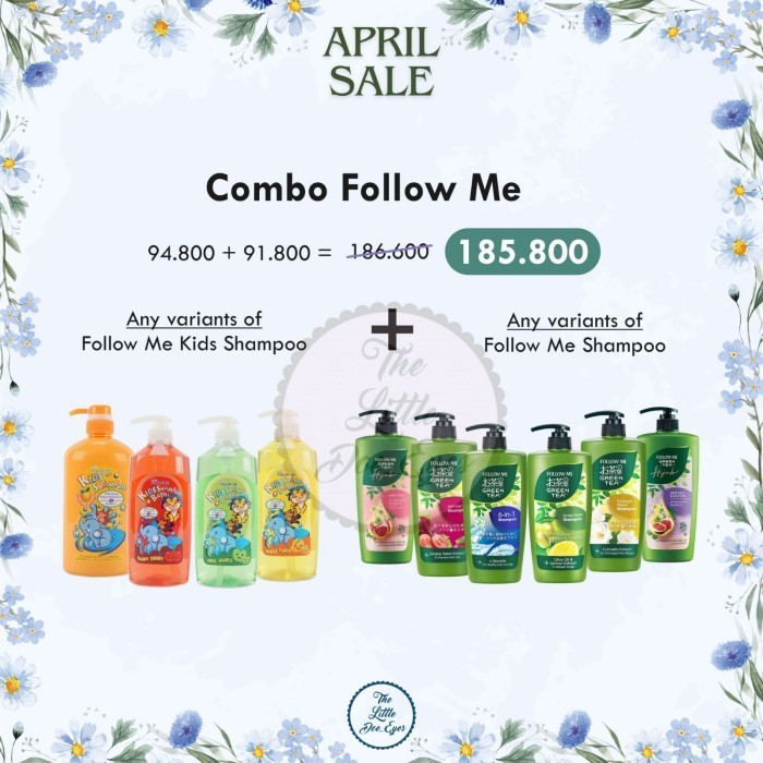 Indhy Combo Follow Me (Greentea Shampo + Kids Shampoo)