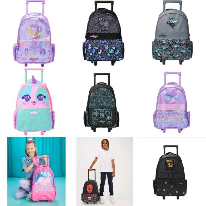 TAS SMIGGLE TROLLEY BACKPACK/TAS KOOER ANAK SD CEWEK-COWOK/KADO BETAANGEL11